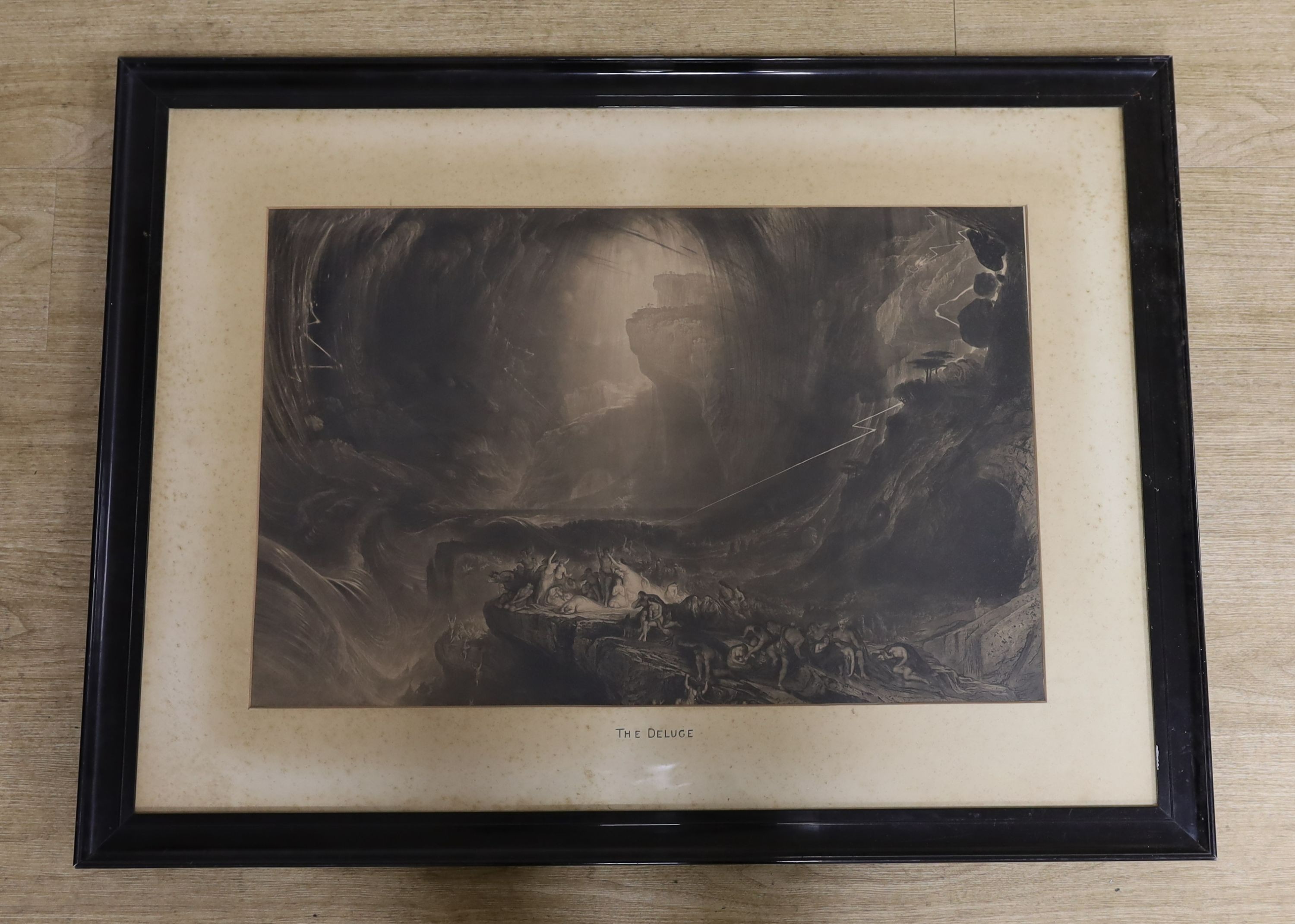 After John Martin (1789-1854), mezzotint, 'The Deluge', 47 x 72cm